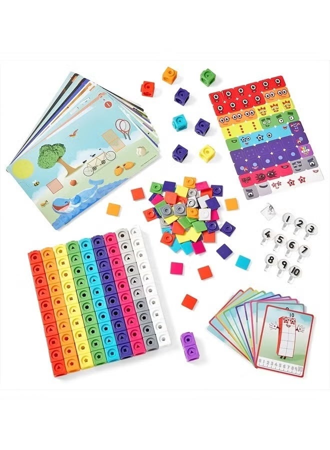 BEBLOSSOM Number learning linking cubes set 1–10 – preschool counting blocks with 30 math activities, educational manipulatives toy for kids kindergarten and early learning - Image 3